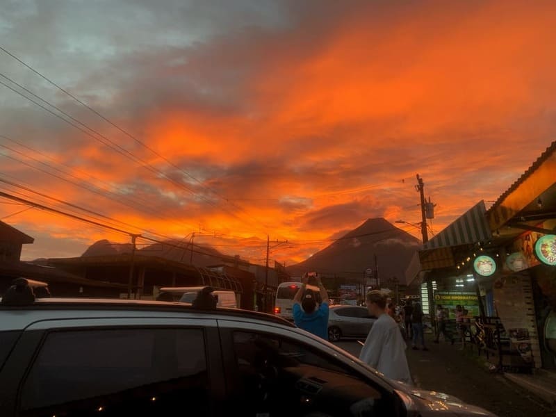 arenal volcano la fortuna costa rica sunset budget travel