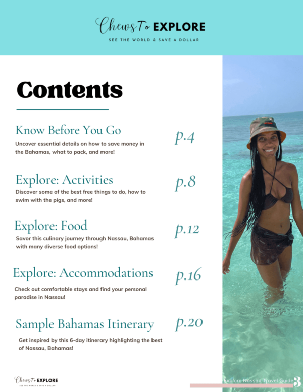 Explore Bahamas Travel Guide Table of Contents